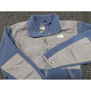 North Face Denali Fleece Jacket Mens Large Blue Gray Full Zip Outdoors Hiking